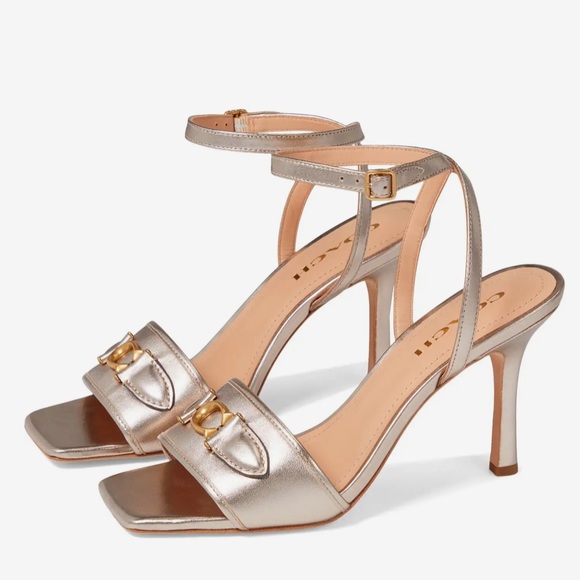 COACH Kyra Metallic Leather Sandal - Picture 3 of 12